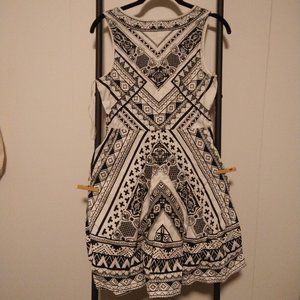 Aztec Eccentric Black and White Dress